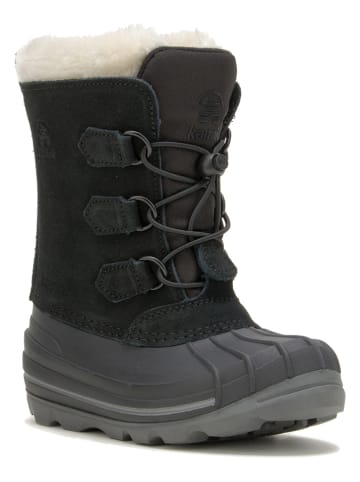 Kamik Leder-Winterstiefel "Snowdash" in Schwarz