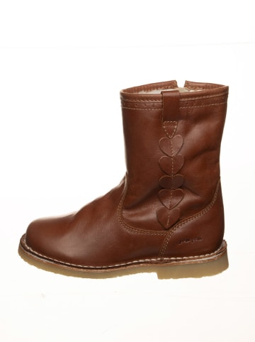 POM POM Leder-Stiefel in Hellbraun