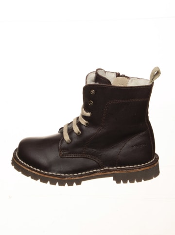 POM POM Leder-Boots in Braun