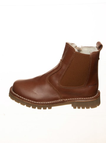 POM POM Leder-Boots in Hellbraun