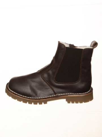 POM POM Leder-Boots in Braun