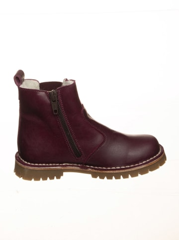 POM POM Leder-Boots in Lila