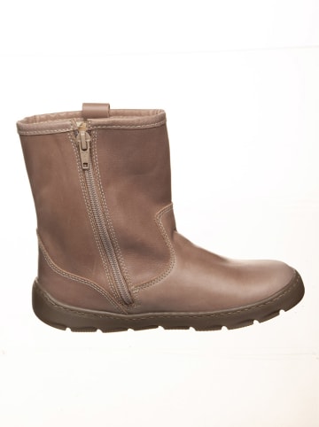 POM POM Leder-Boots in Hellbraun