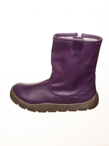 POM POM Leder-Boots in Lila
