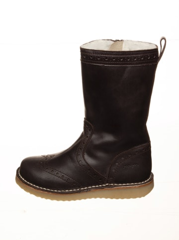 POM POM Leder-Winterstiefel in Braun