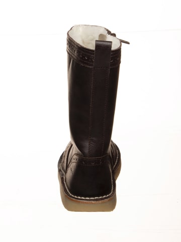 POM POM Leder-Winterstiefel in Braun