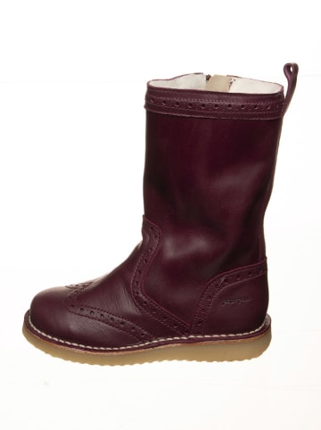 POM POM Leder-Winterstiefel in Rot/ Schwarz