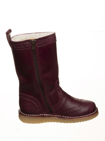 POM POM Leder-Winterstiefel in Rot/ Schwarz