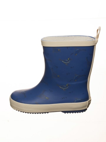 POM POM Gummistiefel in Blau/ Beige