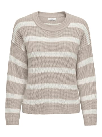JDY Pullover in Beige/ Weiß