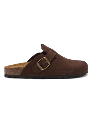 Mandel Leder-Clogs "Noe" in Braun