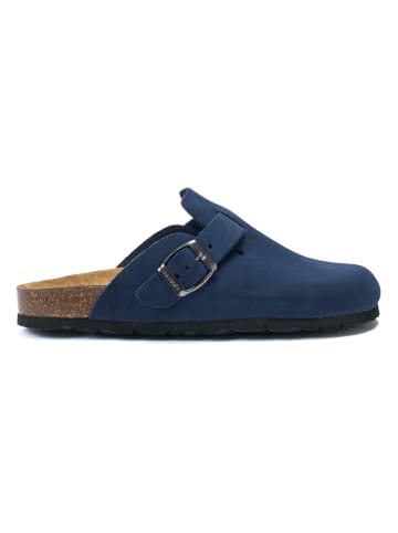 Mandel Leren clogs "Noe" donkerblauw