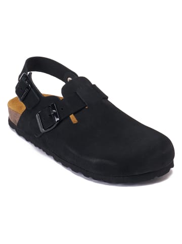 Mandel Leren clogs "Oscar" zwart