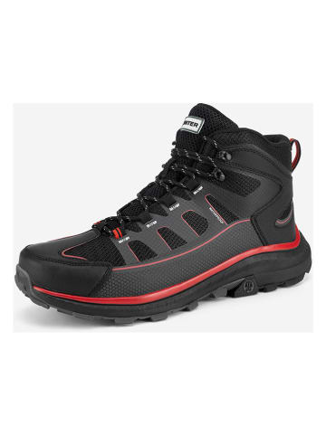 Hunter Buty trekkingowe "Peak RT Mid" w kolorze czarno-czerwono-szarym