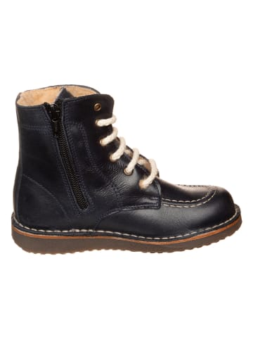 kmins Leder-Boots in Schwarz