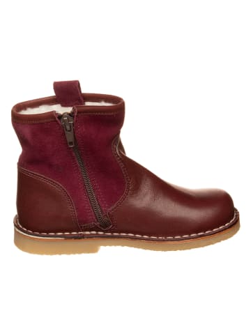 kmins Leren winterboots donkerrood
