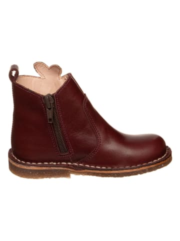 kmins Leder-Boots in Dunkelbraun/ Gold
