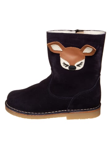 kmins Leren winterboots donkerblauw