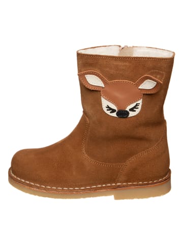 kmins Leder-Winterboots in Hellbraun