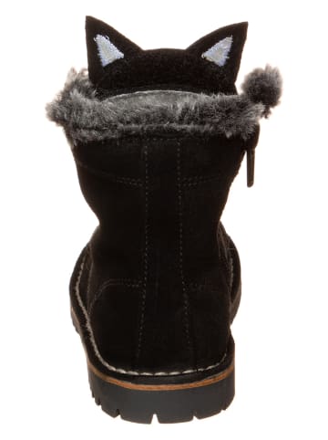 kmins Leder-Winterboots in Schwarz