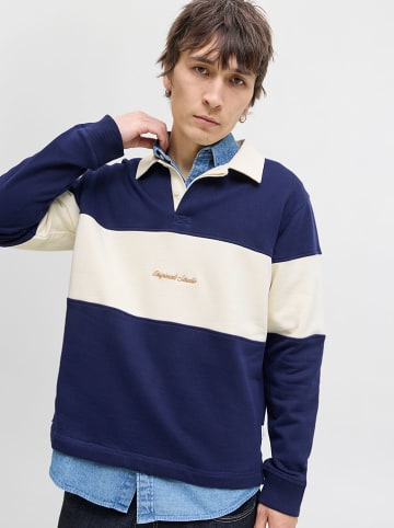 Jack & Jones Sweatshirt in Dunkelblau/ Creme