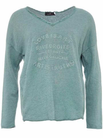 Zwillingsherz Sweatshirt "Love is Art" in Türkis