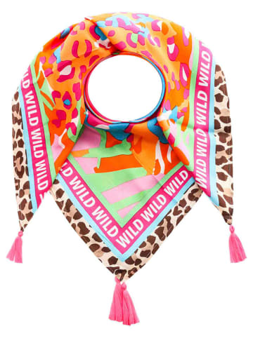 Zwillingsherz Viereckstuch "Wild Tropical Leo" in Bunt - (L)130 x (B)130 cm