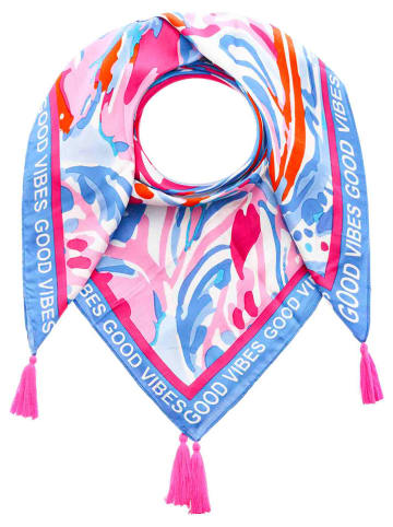 Zwillingsherz Viereckstuch "Blumentraum" in Bunt - (L)130 x (B)130 cm