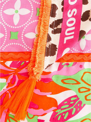 Zwillingsherz Vierecktuch "Wild Summer Dschungel" meerkleurig - (L)130 x (B)130 cm