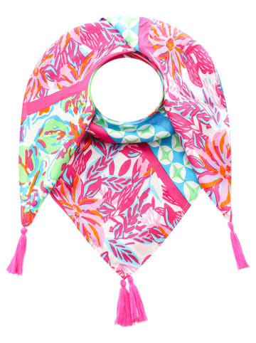 Zwillingsherz Viereckstuch "Hawaii Blume" in Bunt - (L)130 x (B)130 cm