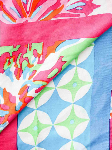 Zwillingsherz Viereckstuch "Hawaii Blume" in Bunt - (L)130 x (B)130 cm