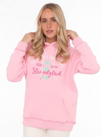 Zwillingsherz Hoodie "Glücklich am Strand" in Rosa