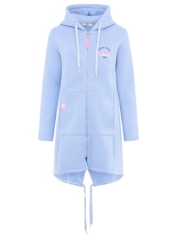 Zwillingsherz Sweatjacke "Be happy & shine" in Hellblau