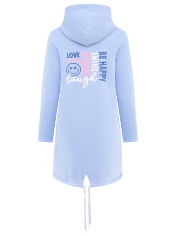 Zwillingsherz Bluza "Be happy & shine" w kolorze błękitnym