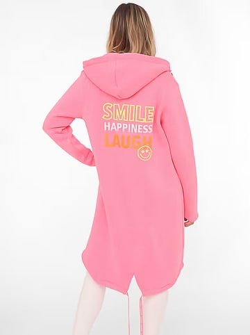 Zwillingsherz Sweatjacke "Smile Happiness Laugh" in Rosa