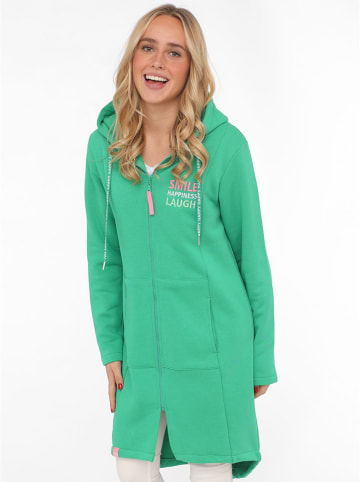 Zwillingsherz Sweatvest "Smile Happiness Laugh" groen