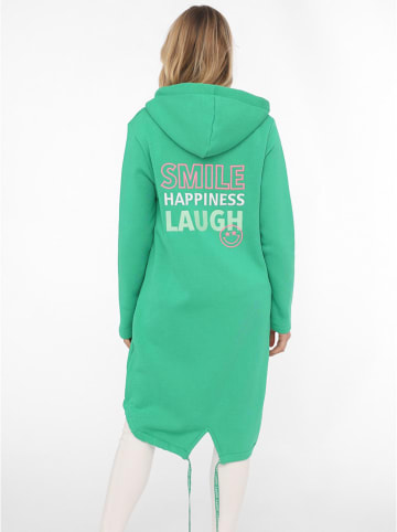 Zwillingsherz Sweatvest "Smile Happiness Laugh" groen