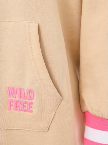 Zwillingsherz Sweatjurk "Wild Free" oranje/roze
