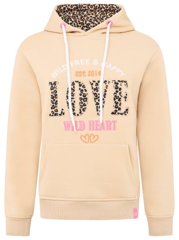 Zwillingsherz Hoodie "Wild Love" in Beige