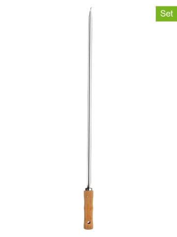 Tramontina 2-delige set: grillspiesen zilverkleurig/lichtbruin - (L)65 cm