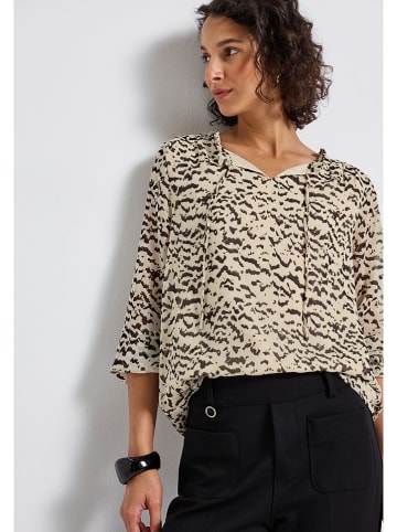 Street One Bluse in Beige/ Schwarz