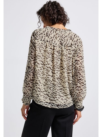 Street One Bluse in Beige/ Schwarz