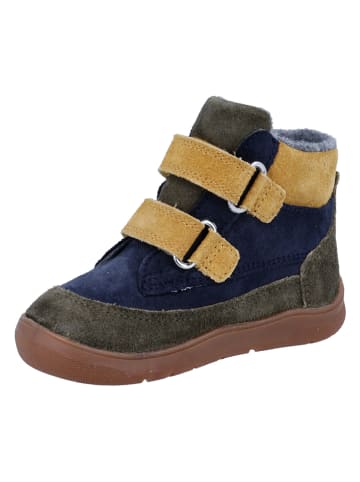 Richter Shoes Skórzane buty w kolorze granatowo-żółto-oliwkowym do chodzenia na boso