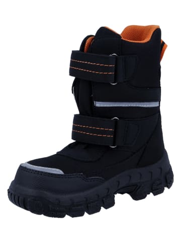 Richter Shoes Kozaki zimowe "Davos" w kolorze czarno-pomarańczowym