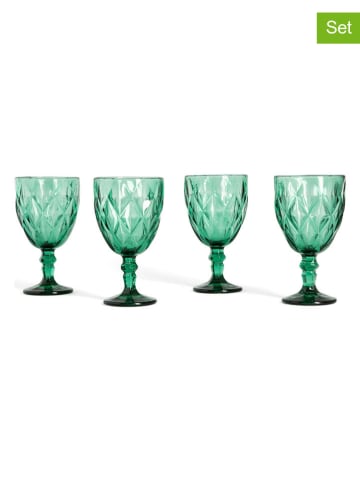 Homla 4er-Set: Weingläser ''Luno'' in Grün - 340 ml