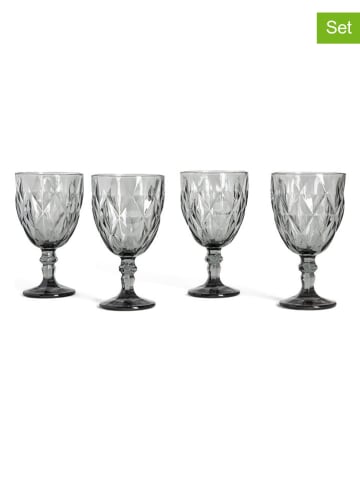 Homla 4er-Set: Weingläser ''Luno'' in Grau - 340 ml