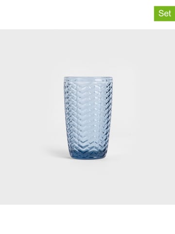 Homla 4-delige set: glazen "Lunnis" blauw - 350 ml