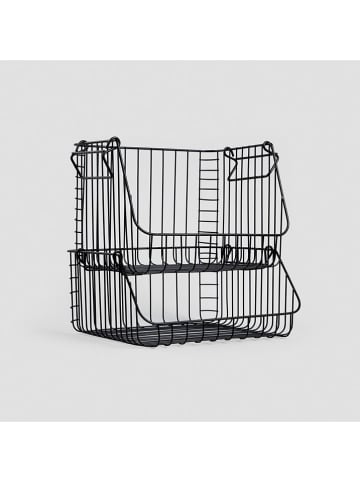 Homla Opbergmand "Eyre" zwart - (B)29 x (H)20 x (D)21 cm