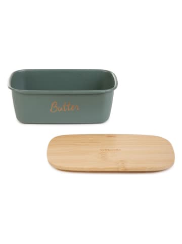 Homla Butterdose ''Escille'' in Grün - (B)15 x (H)10 x (T)5 cm