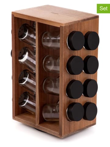 Homla 17tlg. Gewürzregal-Set ''Lenne'' in Hellbraun - (B)17 x (H)28 x (T)12 cm